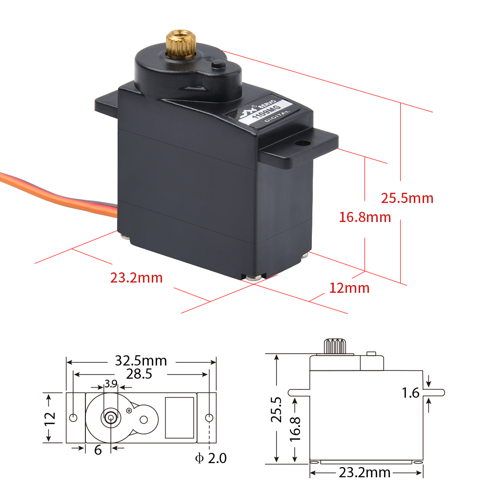 1/2/4 PCS JX Servo PDI-1109MG  - Rc Helicopter Motor reseña y precio