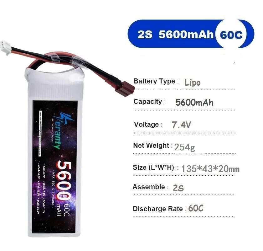 TERANTY 5600MAH 60C 2S 3S 4S 6 - Rc Helicopter Battery reseña y precio